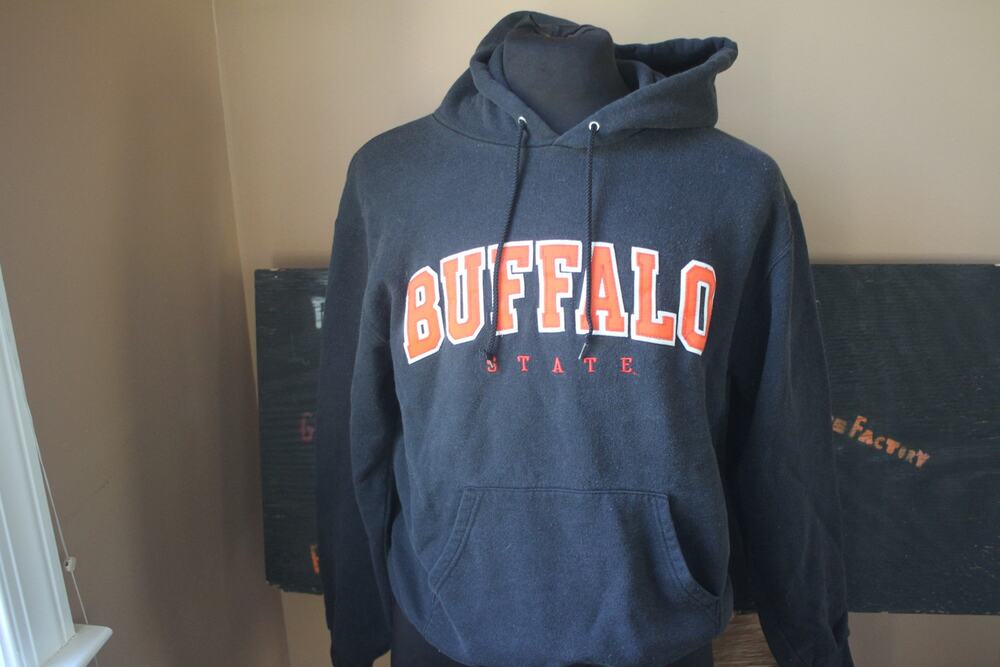 Champion Buffalo State College Pullover Hoodie Black Orange Men’s Medium